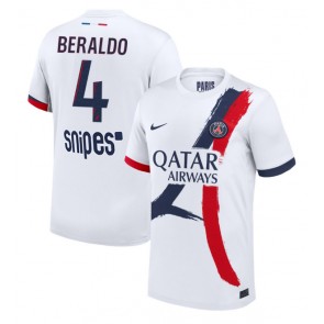 Lacne Muži Futbalové dres Paris Saint-Germain Lucas Beraldo #4 2025-26 Krátky Rukáv - Preč